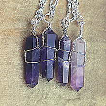 Load image into Gallery viewer, Amethyst point necklace pendant
