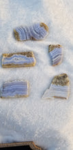Load image into Gallery viewer, Blue lace agate crystal slab. Natural raw crystal. 
