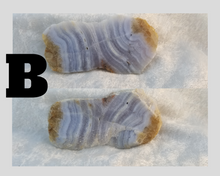 Load image into Gallery viewer, Blue lace agate crystal slab. Natural raw crystal. 
