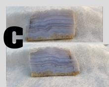 Load image into Gallery viewer, Blue lace agate crystal slab. Natural raw crystal. 

