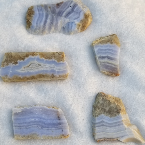 Blue lace agate crystal slab. Natural raw crystal. 