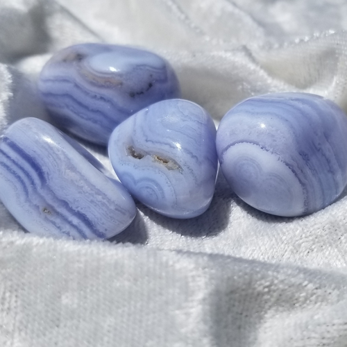 Blue Lace Agate crystal tumbled. 