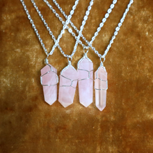 Load image into Gallery viewer, Rose Quartz - Polished Point Necklace
