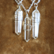 Load image into Gallery viewer, Clear quartz crystal pendant necklace
