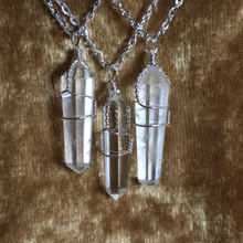 Load image into Gallery viewer, Clear quartz crystal pendant necklace
