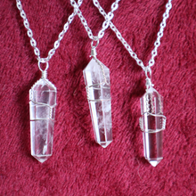Load image into Gallery viewer, Clear quartz crystal pendant necklace
