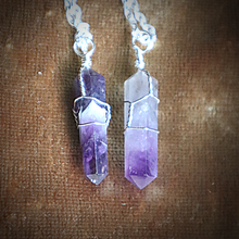 Load image into Gallery viewer, Amethyst point necklace pendant crystal 

