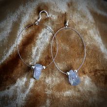 Load image into Gallery viewer, Raw celestite crystal hoop earring
